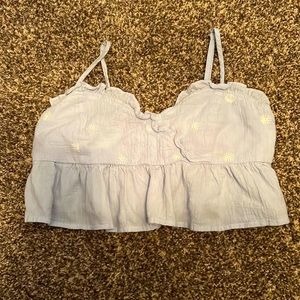 Floral print crop top by Forever 21 and scrunched at the back.